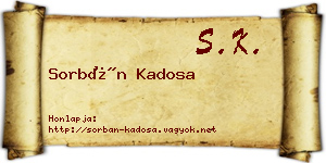 Sorbán Kadosa névjegykártya