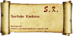 Sorbán Kadosa névjegykártya